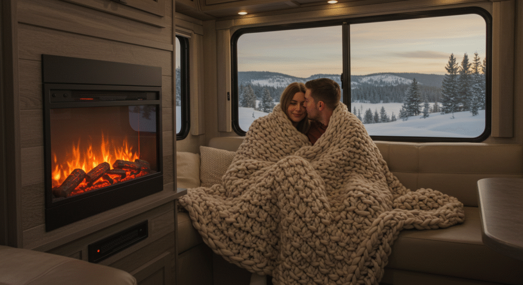 Electric Fireplace with Thermostat Control