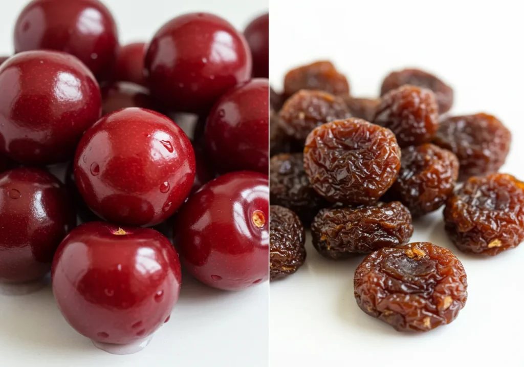 Fresh vs. Dried cherries